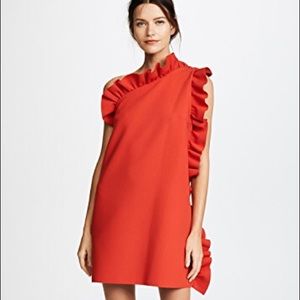 MSGM one shoulder ruffle dress